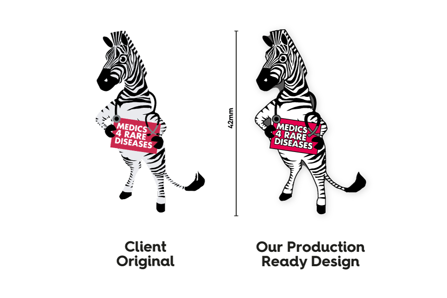 Before and after of zebra design