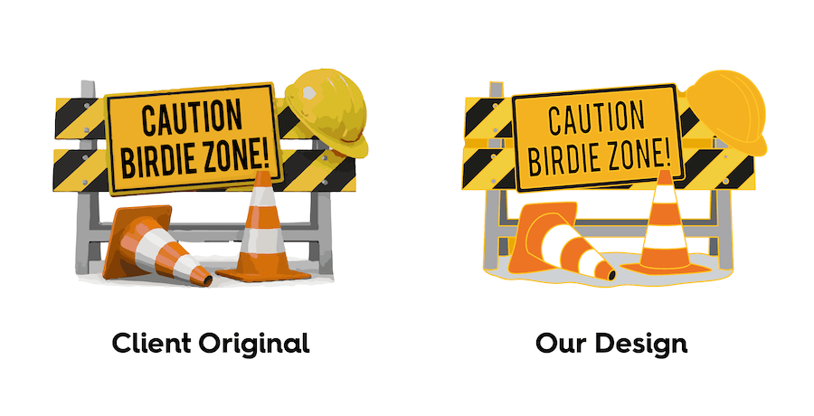Before and after of birdie zone design